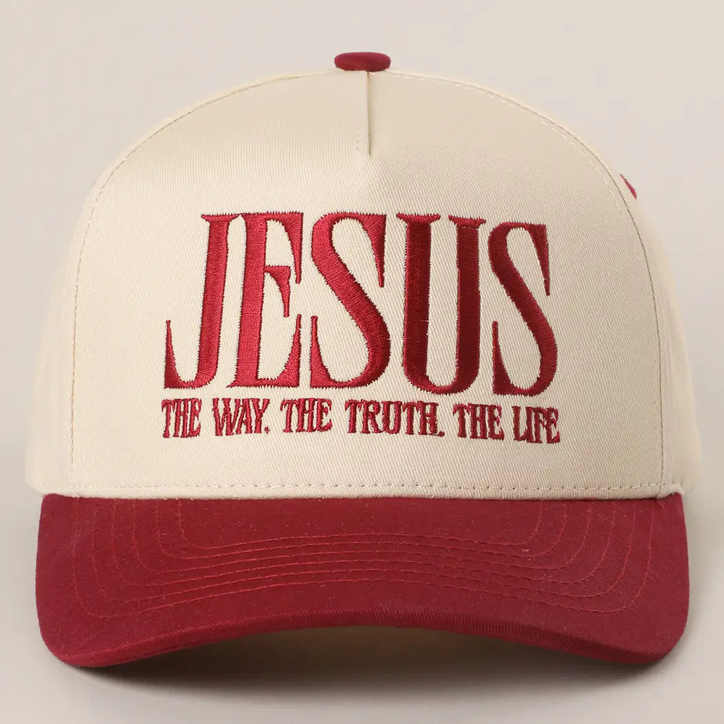 Jesus Typography Embroidered Trucker Hat
