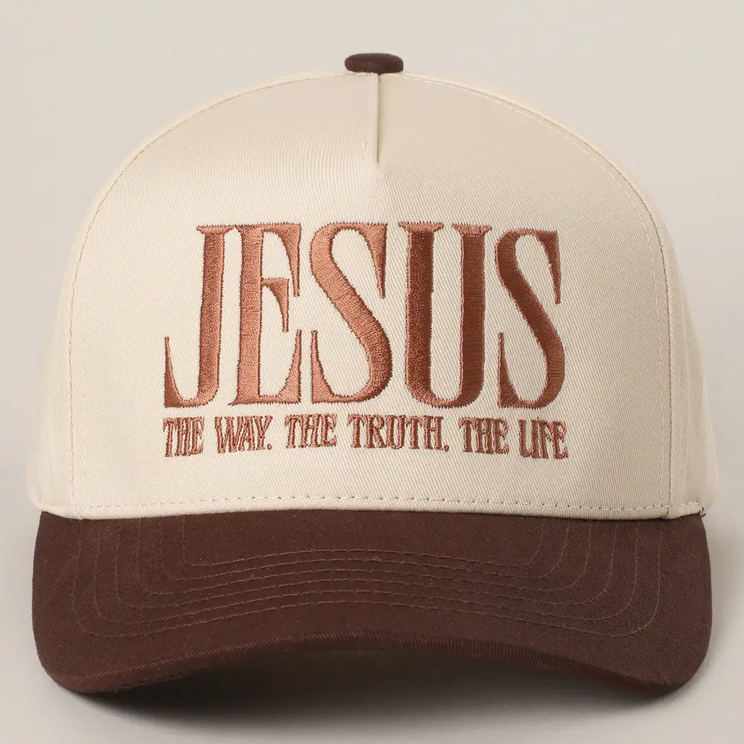 Jesus Typography Embroidered Trucker Hat