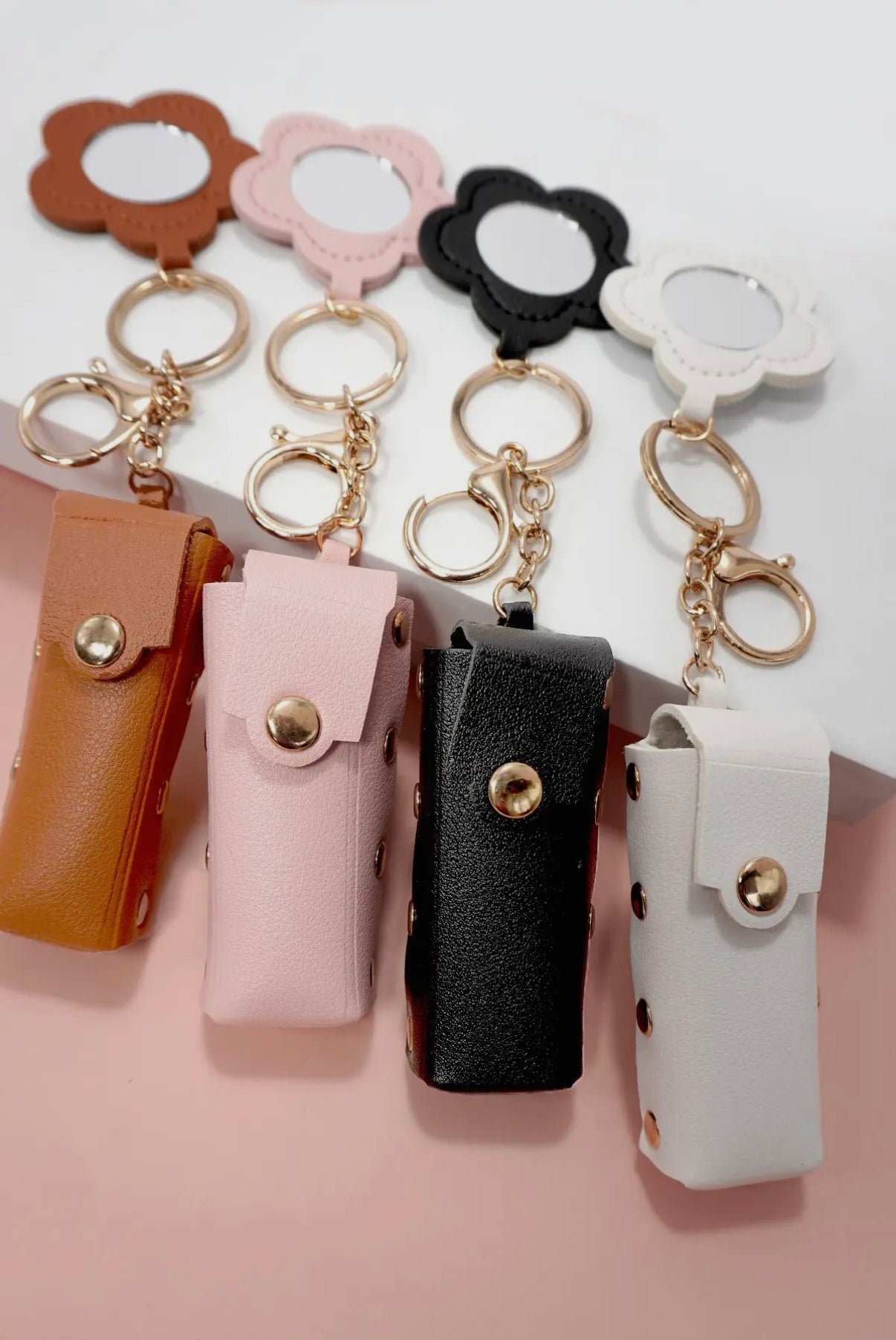 Vegan Leather Lip Bag Charm Keychains