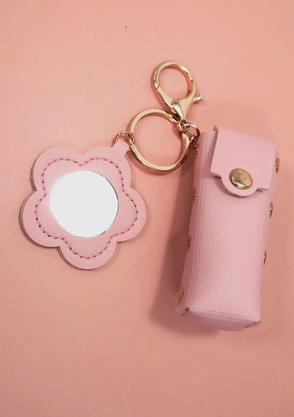 Vegan Leather Lip Bag Charm Keychains
