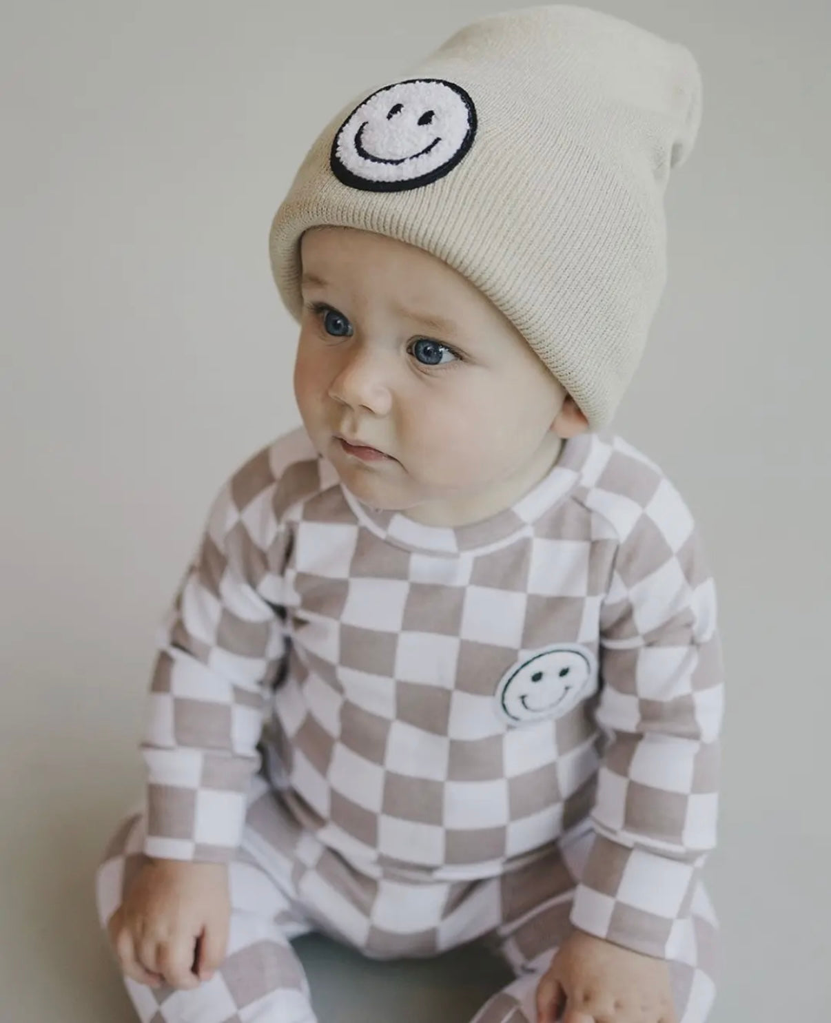 Mini GLOW- Smiley Beanie | Beige 🤍