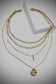 Cross Coin Multi-Layer Necklace