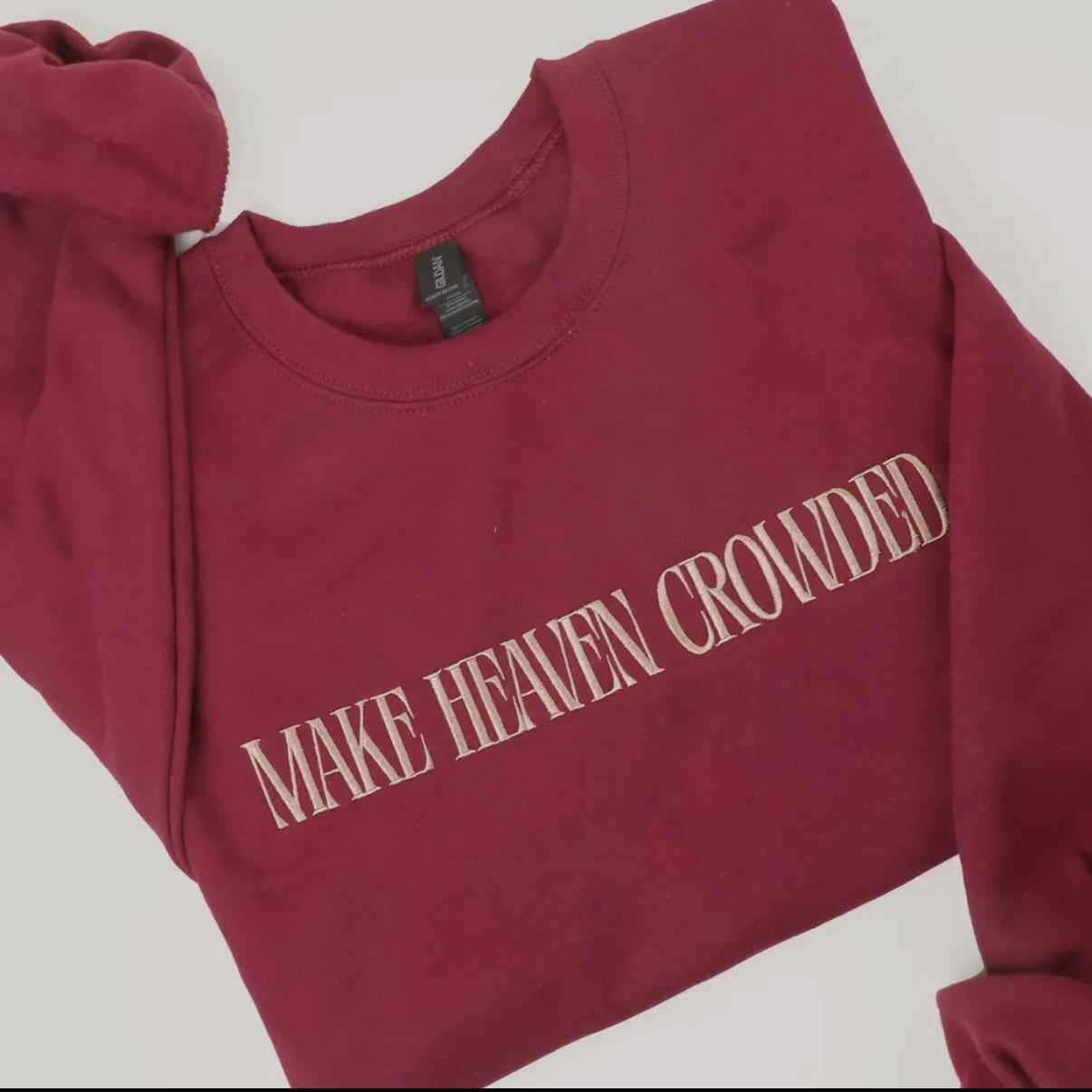 Make Heaven Crowded Embroidered Heavyweight Sweatshirt