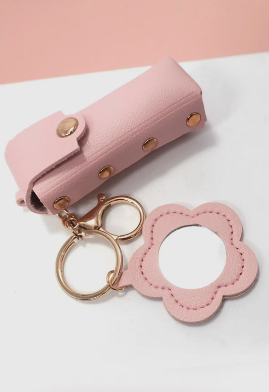 Vegan Leather Lip Bag Charm Keychains