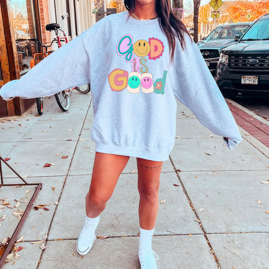God Is Good Smiley Sweatshirt